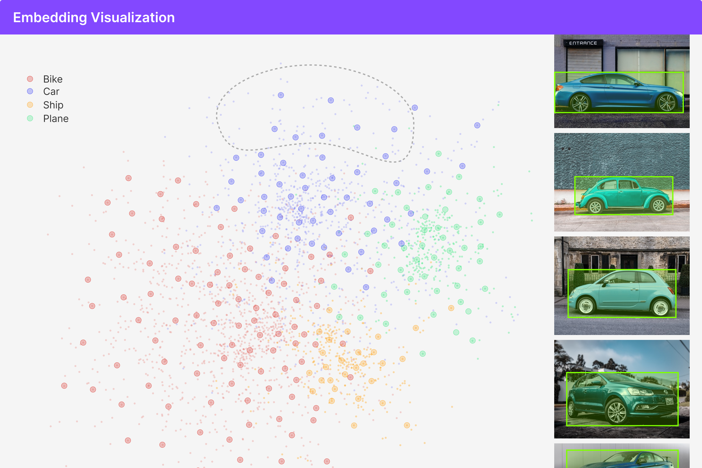 View of DataOps embedding visualization tool to create embeddings for datasets